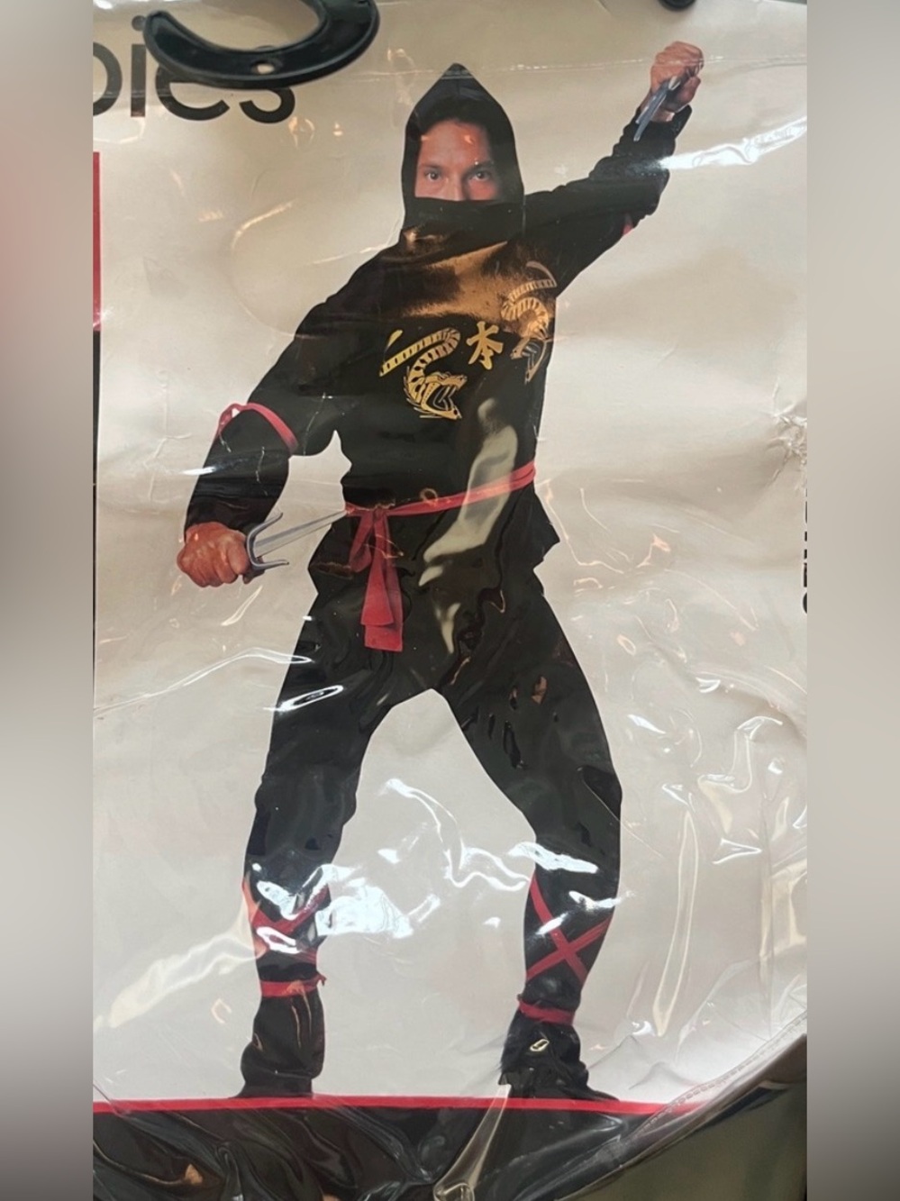 Rubie's Black Ninja 🥷🏿 Men’s Costume with Red Sash and Accents